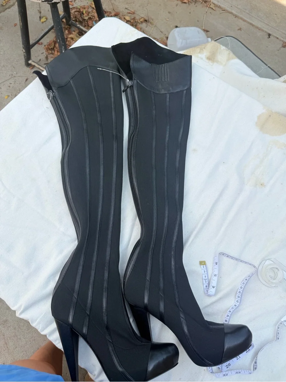 Report Signature Steinway Black Over-the-Knee High Heel Boot